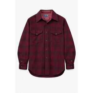 Cabincore Cozy 50s 60s‎ Vintage Pendleton Plaid Shirt Red Burgundy Size M